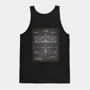 Wright Brothers Plane Patent - Aviation Art - Black Chalkboard Tank Top